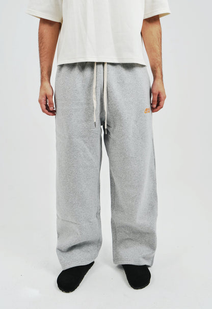 Unisex Grey Cotton Sweatpants - High Waist, Loose Fit