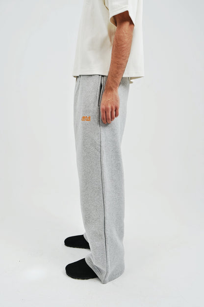 Unisex Grey Cotton Sweatpants - High Waist, Loose Fit