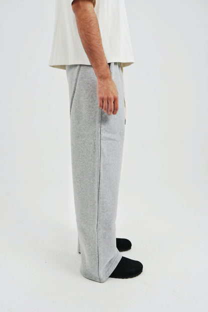 Unisex Grey Cotton Sweatpants - High Waist, Loose Fit