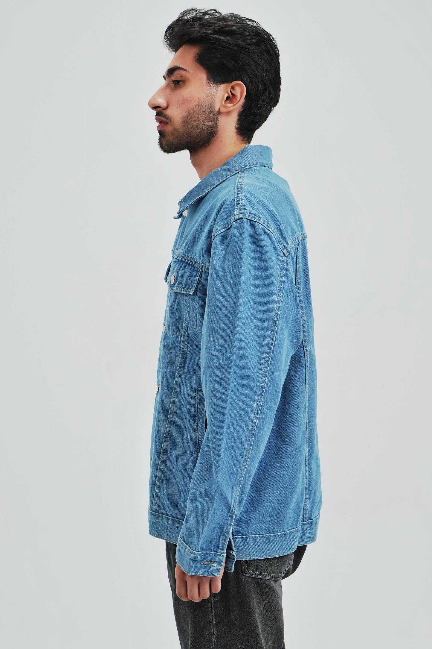 Unisex Oversized Denim Jacket - Blue