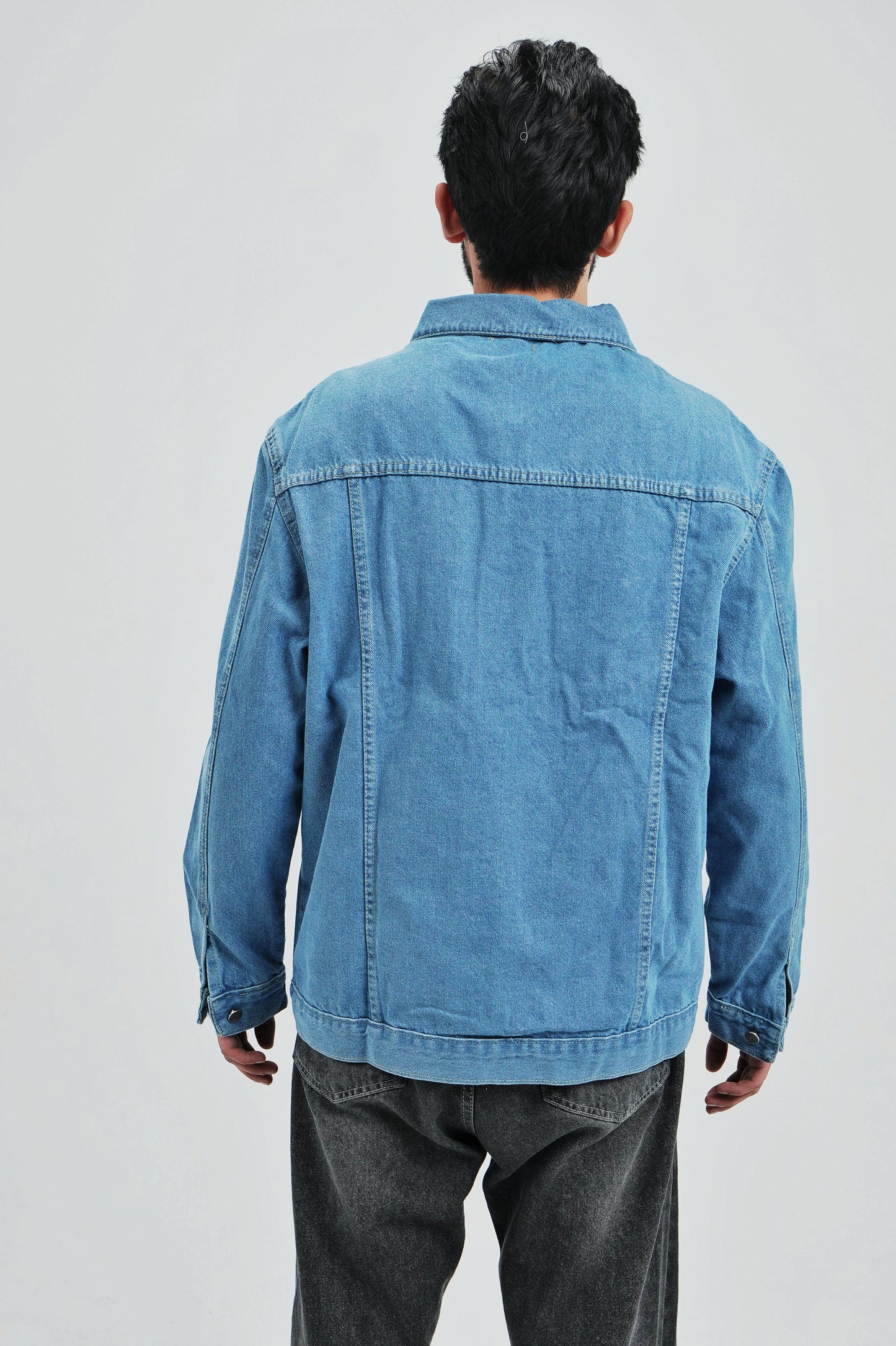 Unisex Oversized Denim Jacket - Blue