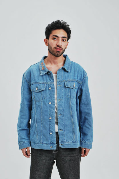 Unisex Oversized Denim Jacket - Blue